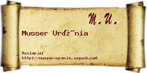 Musser Uránia névjegykártya